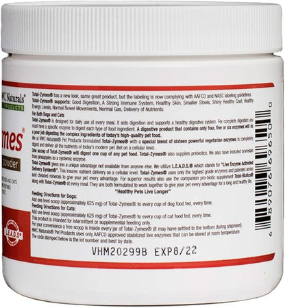 Twin Pack - Probiotics and Digestive Enzymes for dogs and cats one Total-Zymes and one Total-Biotics 8-Ounce