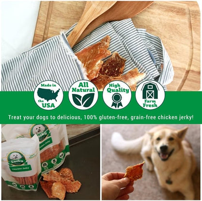 Lucky Premium Treats Chicken Jerky Fillets – Chicken Jerky Dog Treats Made with Sliced Lean Dehydrated Chicken Breast (7 oz)