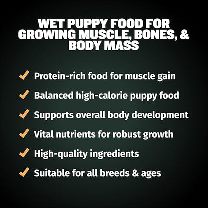 Bully Max Wet Puppy Food - Dehydrated High Protein Dog Food with Chicken - Growth & Immune Support for Small & Large Breed Puppies - 20 Dry Dog Food Pounds (Makes 55 lbs. of Wet Dog Food, 10 Pouches)