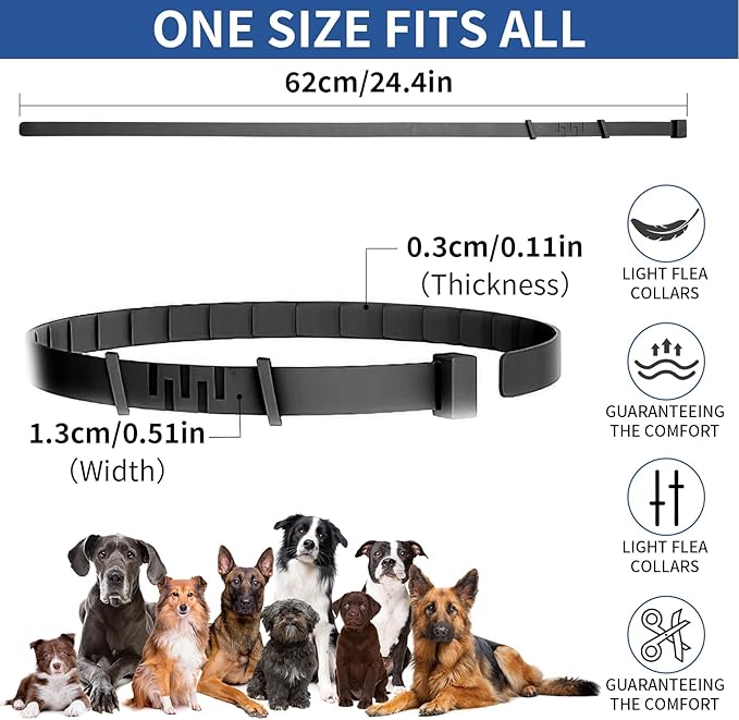 4 Pack Flea Collar for Dogs, Flea and Tick Collar for Dogs Puppies, 32 Months Flea and Tick Prevention for Dogs, Dog Flea Collar, Dog Flea and Tick Treatment-Black and Purple
