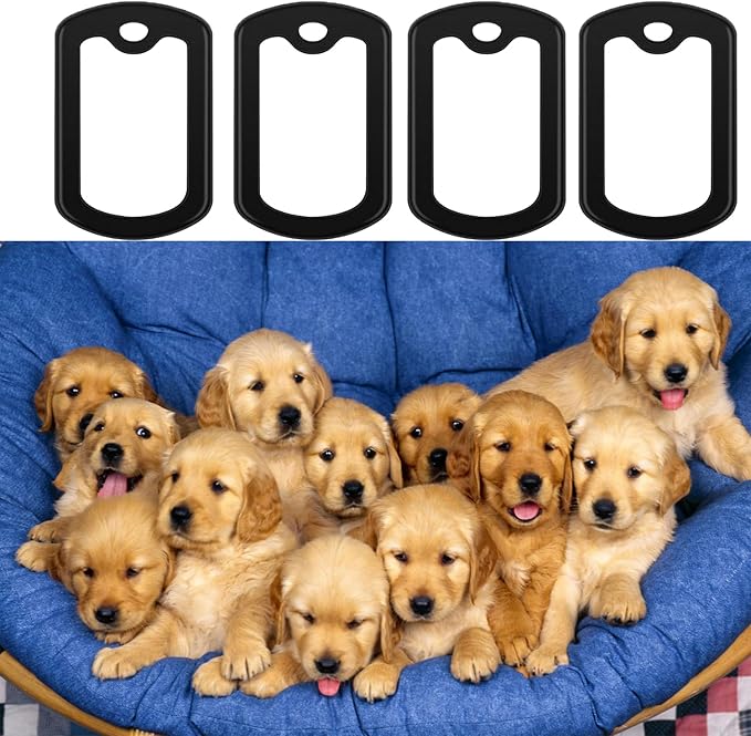 12pcs Dog Tag Silicone Silencer, Black Military Dog Tags Silencers for Authentic Military Id Tags Rubbers to Reduce Noise and Protect Tag, 52 x 31 mm/ 2.04 x 1.22 Inches.
