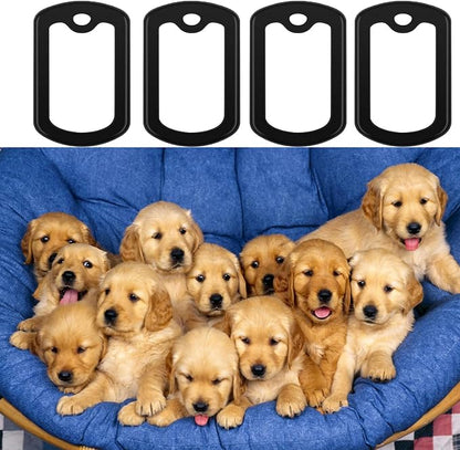 12pcs Dog Tag Silicone Silencer, Black Military Dog Tags Silencers for Authentic Military Id Tags Rubbers to Reduce Noise and Protect Tag, 52 x 31 mm/ 2.04 x 1.22 Inches.