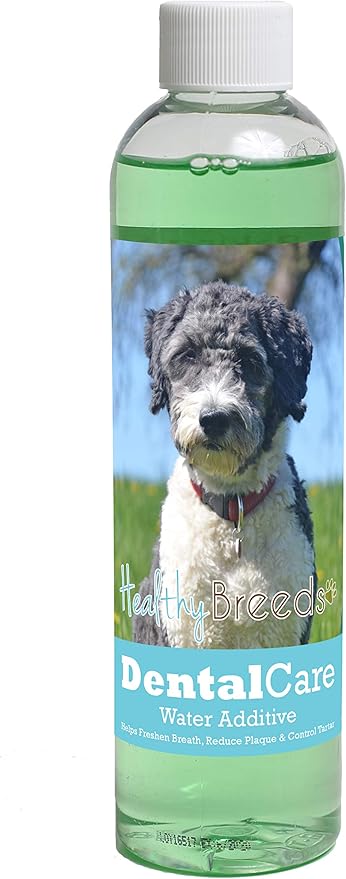 Healthy Breeds Dog Dental Care Water Additive for Aussiedoodle - Helps Freshen Breath, Reduce Plaque & Control Tartar - Mint Flavor - 8 oz