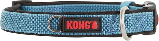 KONG Comfort Neoprene Padded Dog Collar offered by Barker Brands Inc. (Medium, Blue)