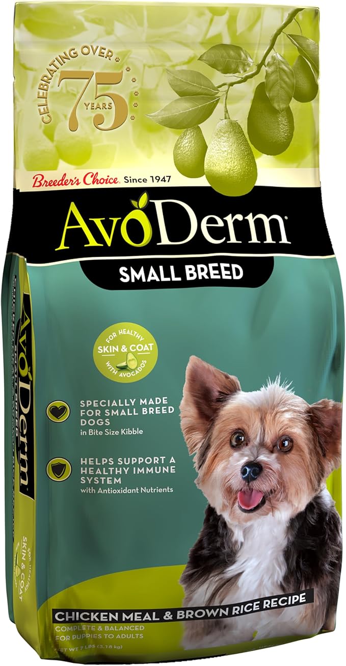AvoDerm Small Breed Dog Chicken Meal and Brown Rice Formula, 7lb bag