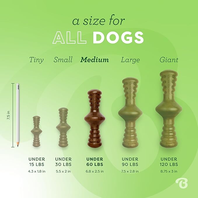Benebone Zaggler Rolling Dog Chew Toy for Aggressive Chewers, Real Bacon, Made in USA, Medium