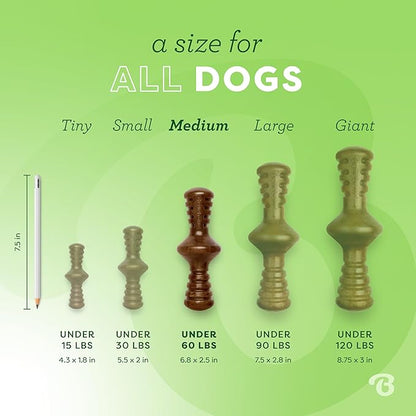 Benebone Zaggler Rolling Dog Chew Toy for Aggressive Chewers, Real Peanut, Made in USA, Medium