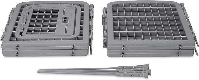 Amazon Basics 8-Panel Octagonal Plastic Pet Pen Fence Enclosure With Gate, 59 x 58 x 28 Inches, Grey