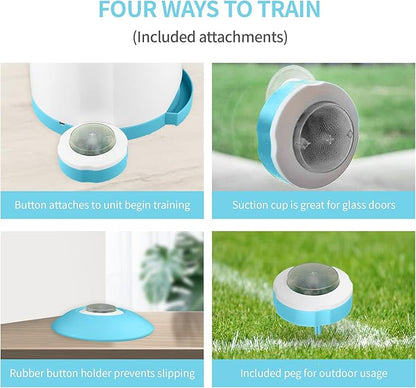 PETGEEK Automatic Treat Dispenser with Remote Button - Puzzle Memory Training Activity Toy- IQ Training Feeder for Dogs & cats (Blue)