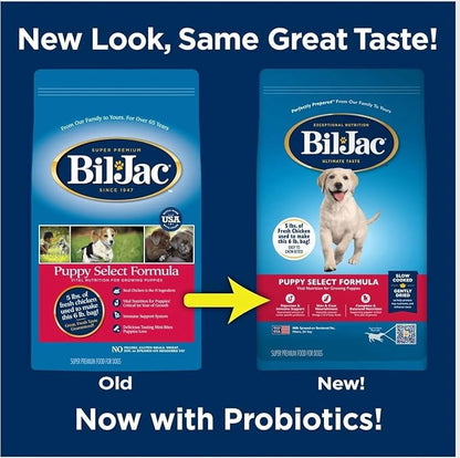 Bil-Jac Puppy Food 6lb (2-Pack) Dry Dog Food Puppy Select Formula - Real Chicken 1st Ingredient, Easy to Chew Bites, Small Breed or Large Breed - Super Premium Since 1947