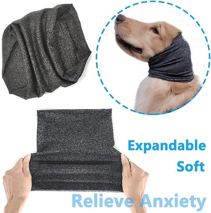 Dog Noise Cancelling Ear Muffs, Dog Ear Cover for Anxiety Relief& Calming Dogs, Snood for Dog Cat Noise Reduce Grooming Bathing, Neck and Ear Warm Ear Muffs,Grey M