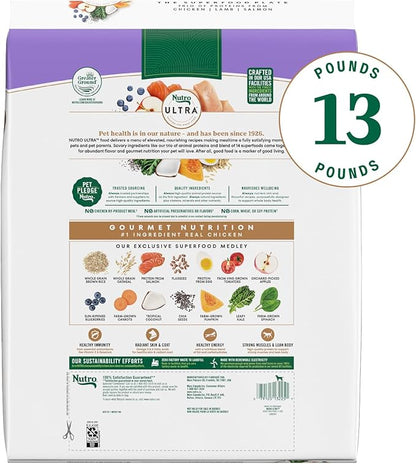 Nutro Ultra Adult Dry Dog Food with a Trio of Proteins from Chicken, Lamb and Salmon, 13 lb. Bag