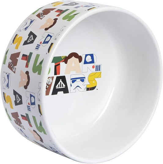 STAR WARS for Pets Character Dog Feeding Bowl, 6 Inch | STAR WARS Dog Food Bowl Holds up to 3.5 Cups of Water, Dry Food, or Wet Food | Officially Licensed STAR WARS Product,White,(Pack of 1),FF13179