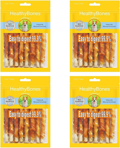 HealthyBones Chicken Breast Wrapped Natural Dog Treats for Coton de Tulear and Other Small Companion Dogs, 36 Count