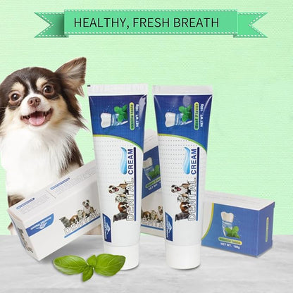 Cat Dog Pet Toothbrush & Toothpaste Kit,360 Degree Pet Toothbrush,Pet Teeth Cleaning kit,Reduces Plaque, Whitens Teeth, Freshens Breath