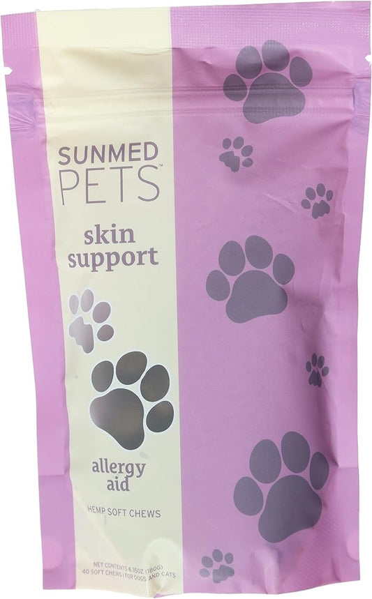 Skin Support Dog Allergy Relief Chews with Nettle, Quercetin & Green-Lipped Mussel - Natural Seasonal Dog Allergy Chews to Soothe Skin & Support Health, 40 Count