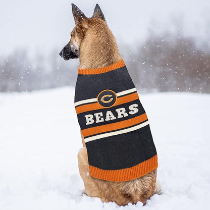 Pets First NFL Chicago Bears Dog Sweater, Size Small. Warm and Cozy Knit Pet Sweater with NFL Team Logo, Best Puppy Sweater for Large and Small Dogs, Team Color (CHI-4179-SM)