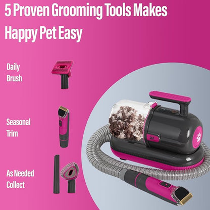 S7 Dog Grooming Vacuum & Dog Grooming Kit, 1.8L Powerful Dog Vacuum Cleaner with Dog Clippers and Deshedding Brush 5 Grooming Tools Dog Grooming Kit,for Dogs, Cats and Other Animals(Dyson)