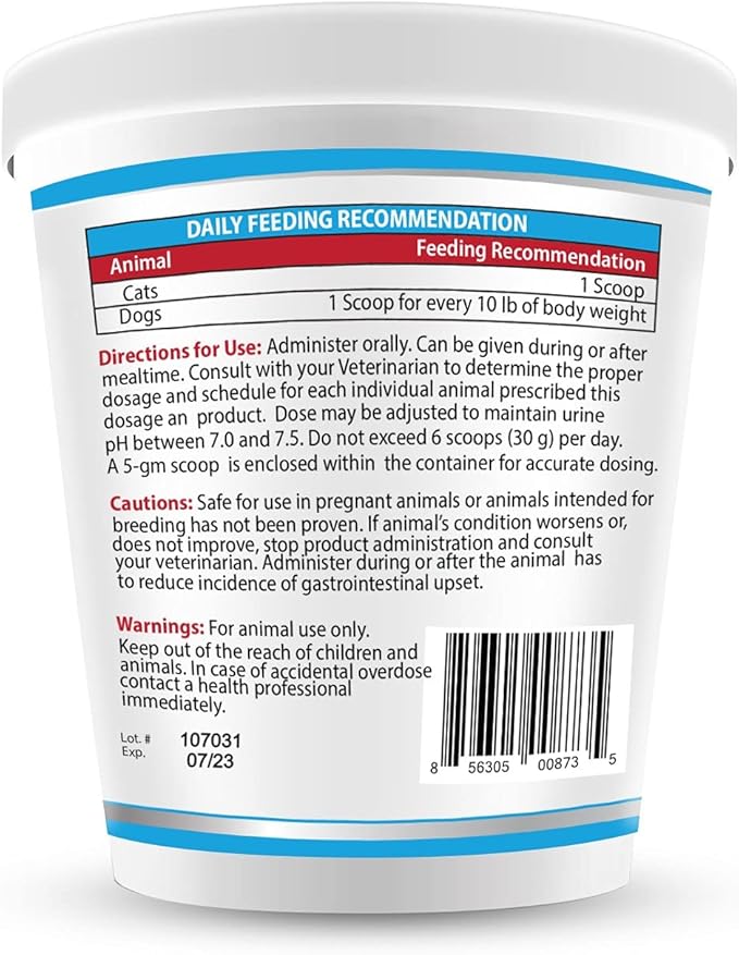 Potassium Citrate Plus Cranberry Granules 300gm for Cats and Dogs - Urinary Tract Support-Helps Deter Formation of Calcium Oxalate Stones - Deters Bladder & Kidney Stones (Made in U.S.A)