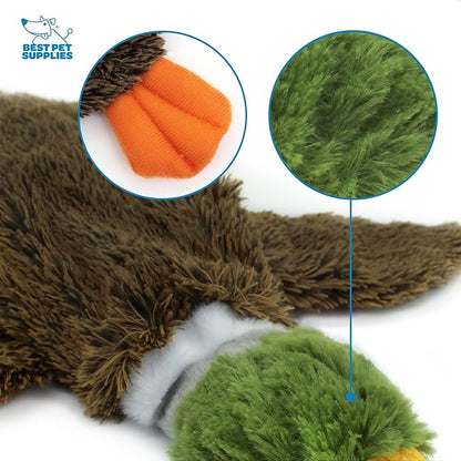 Best Pet Supplies Stuffing Free Squeaky Dog Toys for Small Dogs, Medium Dogs, and Large Dogs, Durable, Best Dog Chew Toy for Teething Puppy, Indoor Play - Wild Duck, Pig, Small