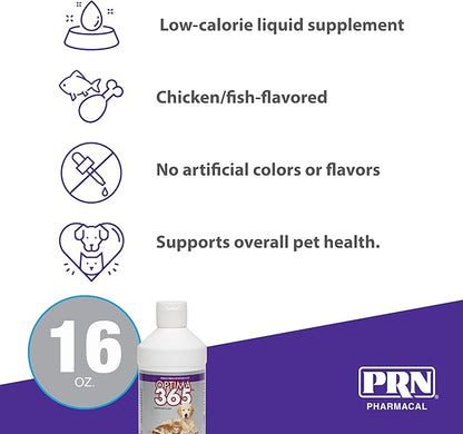 PRN Pharmacal OPTIMA 365 - Essential Fatty Acids Nutritional Supplement for Cats & Dogs - With Omega-3, Omega-6, Omega-9, & Other Vitamins & Minerals to Support Overall Pet Health - 16 Fl Oz