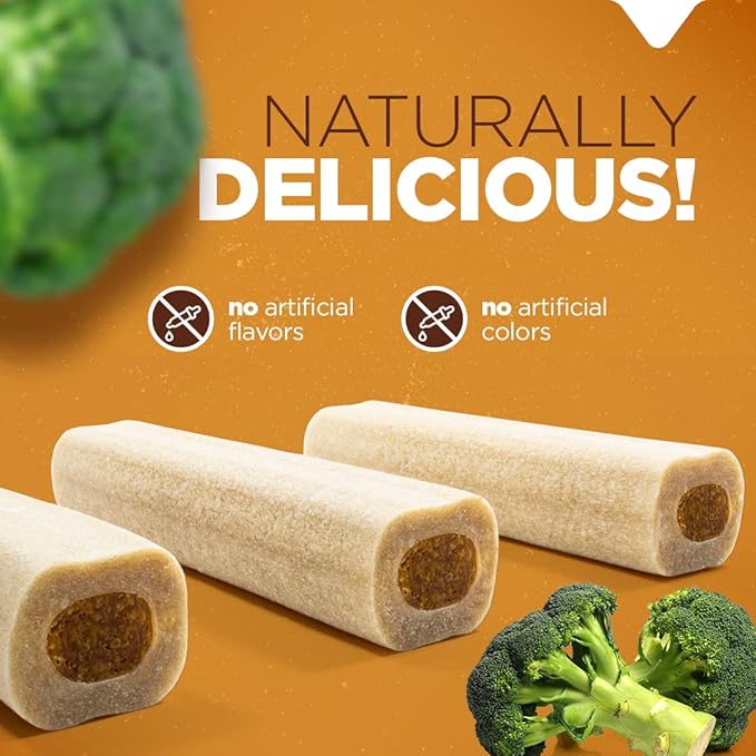 Natural Farm Natbones Superfood, All Natural Chicken Flavor Dog Treats (12 Pack) - Chewy Chicken Protein with Chia, Sweet Potato, Brocolli and Omega - Soup Bone, Dog Chews Engaging Dual Texture