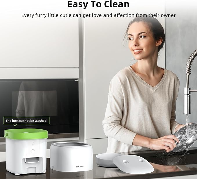 Automatic Cat Feeder WiFi - Easy to Clean 2L/4L WiFi Automatic Cat Feeder for Remote Feeding, Cat Food Dispenser with Lock Feature and Suitable Portion Size, Only 2.4GHz