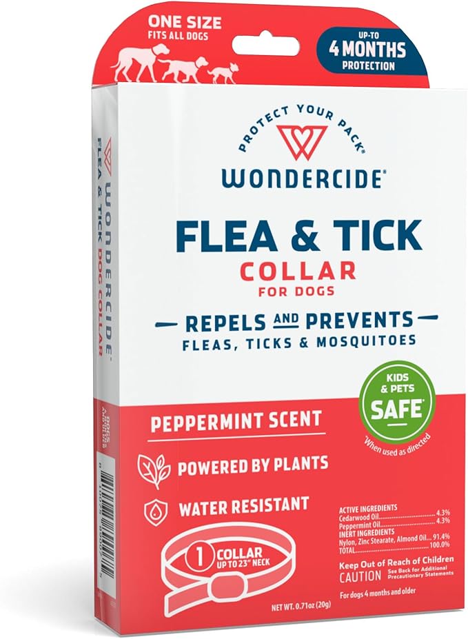 Wondercide - Dog Collar - Flea, Tick, Mosquito Repellent for Dogs - with Natural Essential Oils - Pet and Family Safe - 3PK - Up to 12 Months Protection