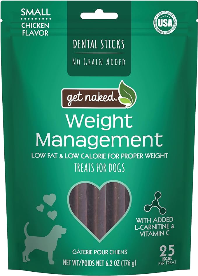 Get Naked Grain Free 1 Pouch 6.2 Oz Weight Management Dental Chew Sticks, Small