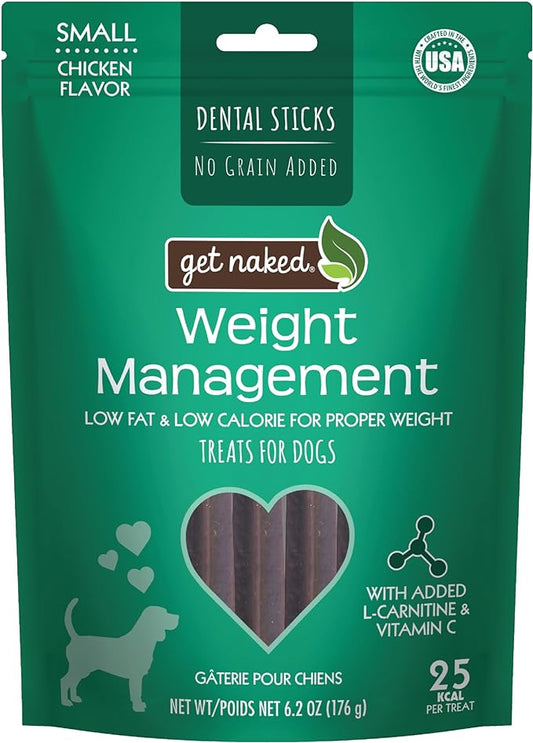 Get Naked Grain Free 1 Pouch 6.2 Oz Weight Management Dental Chew Sticks, Small