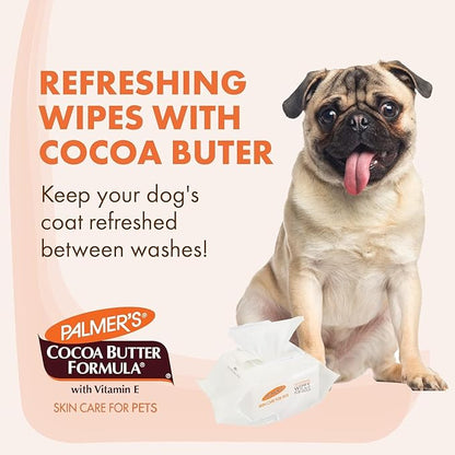 Palmer's for Pets Cocoa Butter Refreshing Dog Wipes, 100 Ct - 3 Pack | Cocoa Butter Wipes for Dogs | Paraben & Phthalate Free Dog Grooming Wipes for Dogs, Palmers Dog Bath Wipes