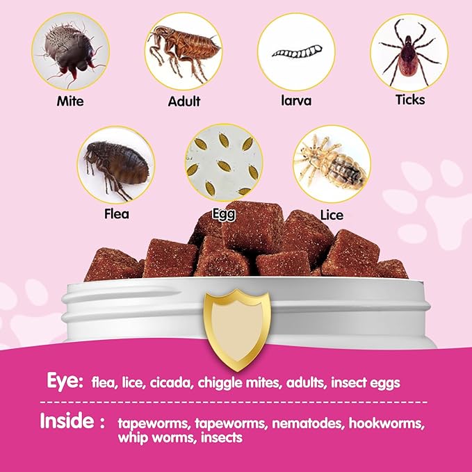 Flea & Tick Prevention for Dogs Chewable, 120 Flea and Tick Supplement for Dogs, Dog Flea & Tick Control Supplement, Flea and Tick Chews for Dogs, Oral Flea Pills for All Dogs