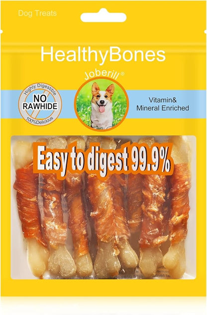 UrbanX HealthyBones Rawhide Free Healthy Foods for Cavalier King Charles Spaniel and Other Small Companion Dogs, Chicken Wrapped Sticks Dog Foods, Soft Chewy Foods for Training Rewards, 7 Count