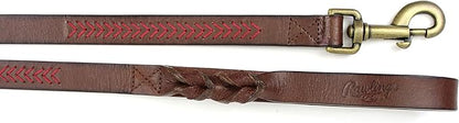 Rawlings | Baseball Stitch Leather Dog Leash | 5 Ft. | Multiple Colors