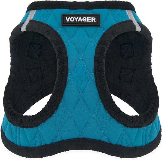 Voyager Step-In Plush Dog Harness – Soft Plush, Step In Vest Harness for Small and Medium Dogs by Best Pet Supplies - Harness (Turquoise Plush), M (Chest: 16 - 18")