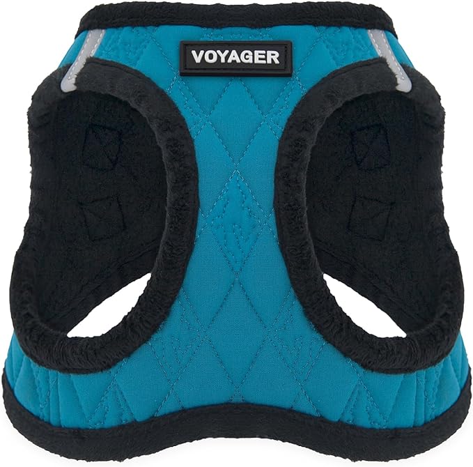 Voyager Step-In Plush Dog Harness – Soft Plush, Step In Vest Harness for Small and Medium Dogs by Best Pet Supplies - Harness (Turquoise Plush), S (Chest: 14.5 - 16")