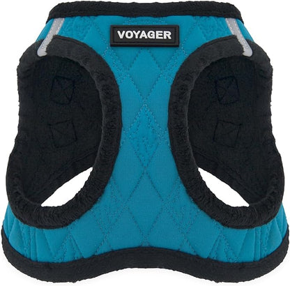 Voyager Step-In Plush Dog Harness – Soft Plush, Step In Vest Harness for Small and Medium Dogs by Best Pet Supplies - Harness (Turquoise Plush), S (Chest: 14.5 - 16")