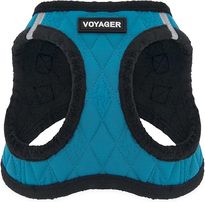 Voyager Step-In Plush Dog Harness – Soft Plush, Step In Vest Harness for Small and Medium Dogs by Best Pet Supplies - Harness (Turquoise Plush), XS (Chest: 13 - 14.5")