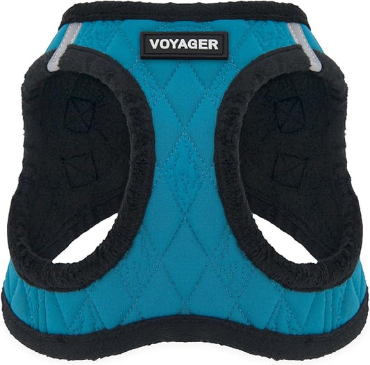 Voyager Step-In Plush Dog Harness – Soft Plush, Step In Vest Harness for Small and Medium Dogs by Best Pet Supplies - Harness (Turquoise Plush), XS (Chest: 13 - 14.5")