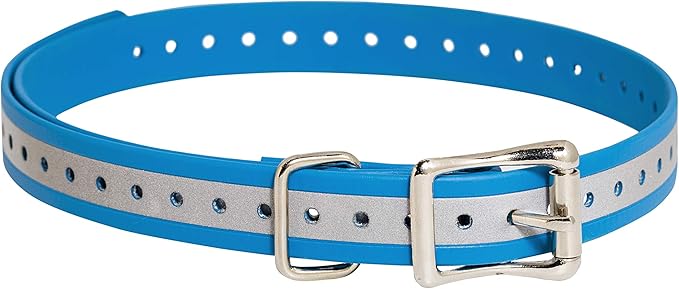 SportDOG Brand 3/4 Inch Collar Straps - Waterproof and Rustproof - Tighlty Spaced Holes for Proper Fit - Reflective Blue