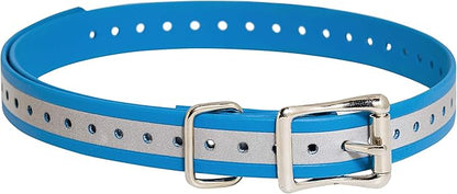 SportDOG Brand 3/4 Inch Collar Straps - Waterproof and Rustproof - Tighlty Spaced Holes for Proper Fit - Reflective Blue
