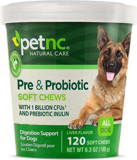 PetNC Natural Care Liver Flavor,Cheese Pre & Probiotic Soft Chews for Dog 120 ct (Pack of 1) (Packaging may vary)