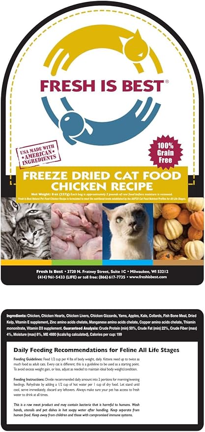 Fresh Is Best - Freeze Dried Raw Dog Food - Chicken, 8 Ounces