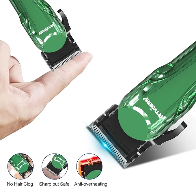 Dog Clippers for Grooming - Dog Grooming Kit for Heavy Thick Hair Coats Low Noise Dogs Shaver Clippers with Cloth Upgraded Professional Rechargeable Cordless Electric Quiet Plating Clippers