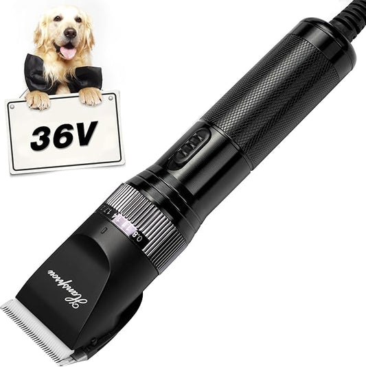 Dog Grooming Clippers,Upgraded 36V Heavy Duty Dog Clippers,Professional Dog Shaver for Thick Coat,Corded Pet HairTrimmer with Guard Combs Brush for Dogs Cats and Other Animal