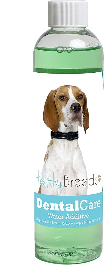 Healthy Breeds Dog Dental Care Water Additive for English Pointer - OVER 200 BREEDS - Helps Freshen Breath Reduce Plaque & Control Tartar - Mint Flavor - 8 oz