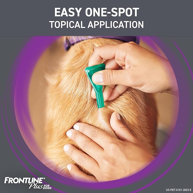 FRONTLINE Plus Flea and Tick Treatment for Medium Dogs Up to 23 to 44 lbs., 8 Treatments