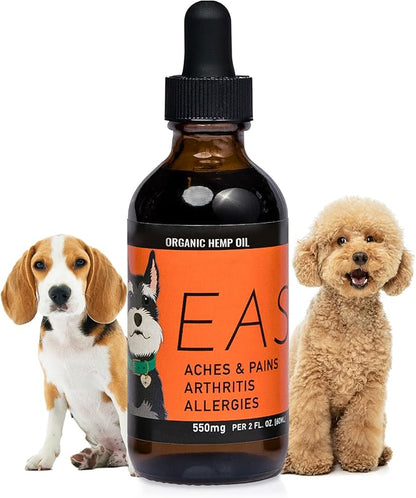 EASE - Hemp Oil for Dogs - for Dog Arthritis, Allergies, Aches, Pains, Joint Wellness - Dog Arthritis Pain Relief & Anti Inflammatory for Dogs - 100% Natural Hemp Dog Drops