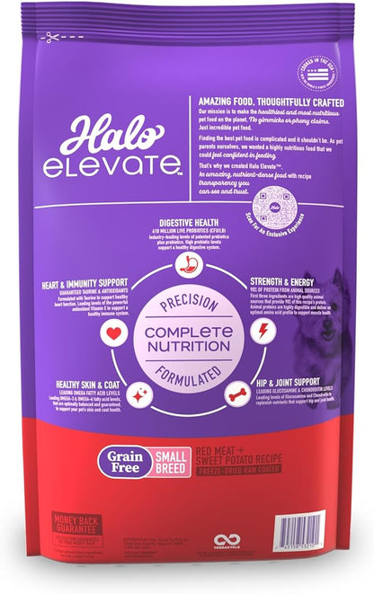 Halo Elevate Dry Dog Food, Grain Free Red Meat Recipe, Small Breed, 10lb