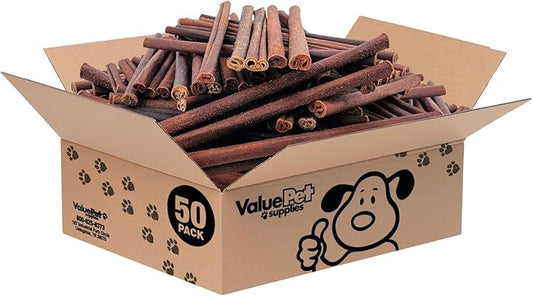 ValueBull Collagen Sticks, Beef Dog Chews, Thick 12 Inch, 50 Count BULK PACK - Natural & Safe, Single Ingredient, Rawhide-Free, Long Lasting, Healthy for Hips, Joints, Skin & Coat